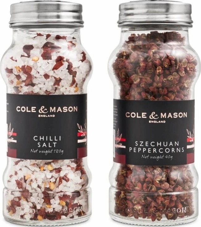 Cole&Mason - Darčeková sada Aromatic chilli soli a sečuánskeho koremia