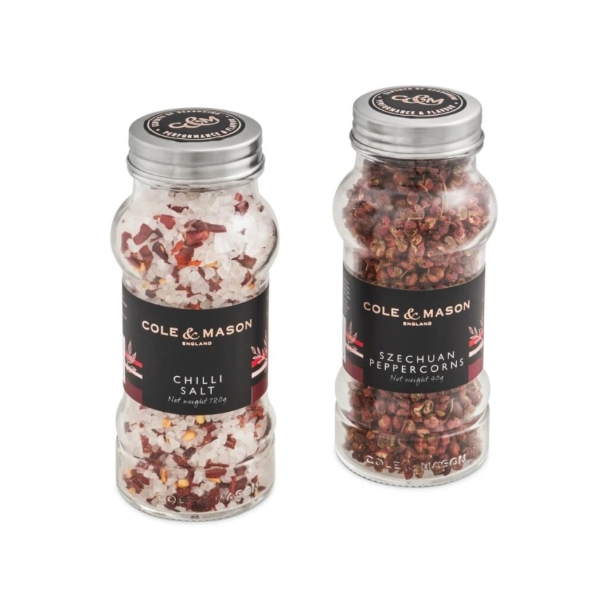 Cole&Mason - Darčeková sada Aromatic chilli soli a sečuánskeho koremia