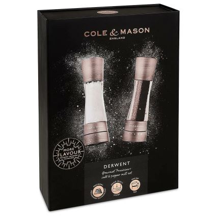 Cole&Mason - Sada mlynčekov na soľ a korenie DERWENT 2 ks 19 cm matný chróm