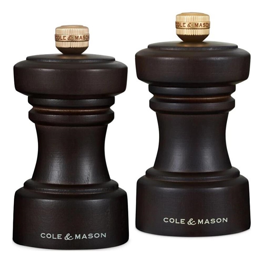 Cole&Mason - Sada mlynčekov na soľ a korenie HOXTON 2 ks 10,4 cm buk/hnedá