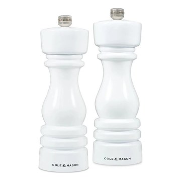 Cole&Mason - Sada mlynčekov na soľ a korenie LONDON 2 ks 18 cm buk/biela