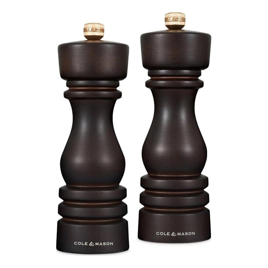 Cole&Mason - Sada mlynčekov na soľ a korenie LONDON 2 ks 18 cm buk/hnedá