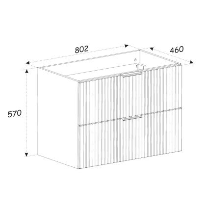 COMAD ADEL OAK 82-80-B-2S - Kúpeľňová skrinka pod umývadlo ADEL 57x80,2 cm dub