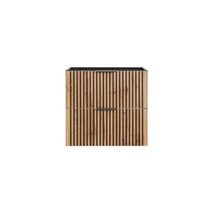 COMAD XILO BLACK WOTAN 82-60-D-2S - Kúpeľňová skrinka pod umývadlo XILO 57x60,2 cm čierna/dub Wotan