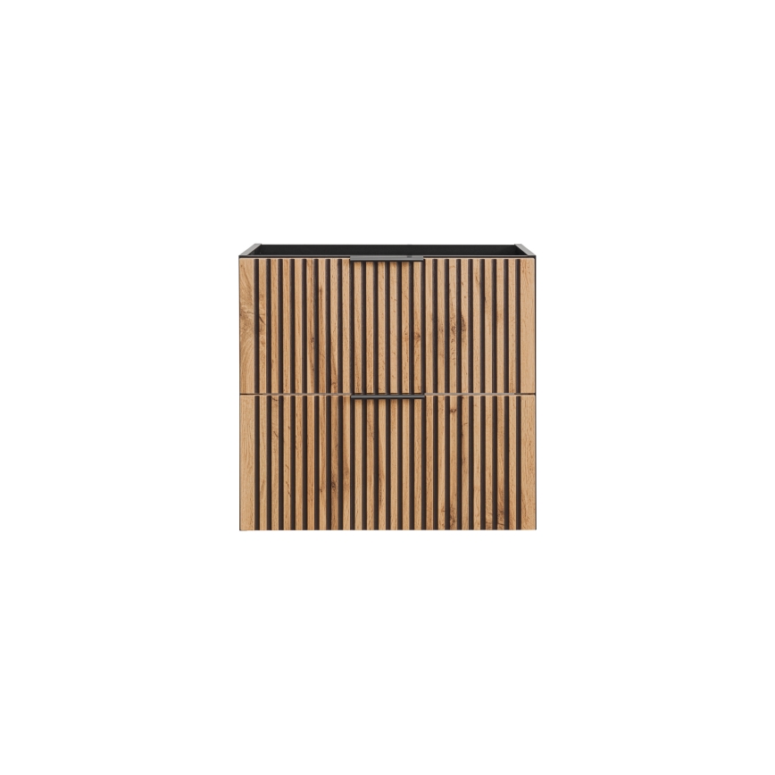 COMAD XILO BLACK WOTAN 82-60-D-2S - Kúpeľňová skrinka pod umývadlo XILO 57x60,2 cm čierna/dub Wotan