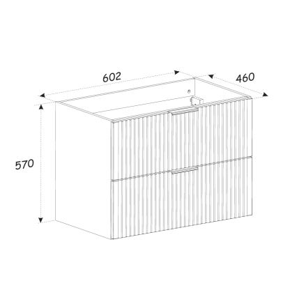 COMAD XILO BLACK WOTAN 82-60-D-2S - Kúpeľňová skrinka pod umývadlo XILO 57x60,2 cm čierna/dub Wotan