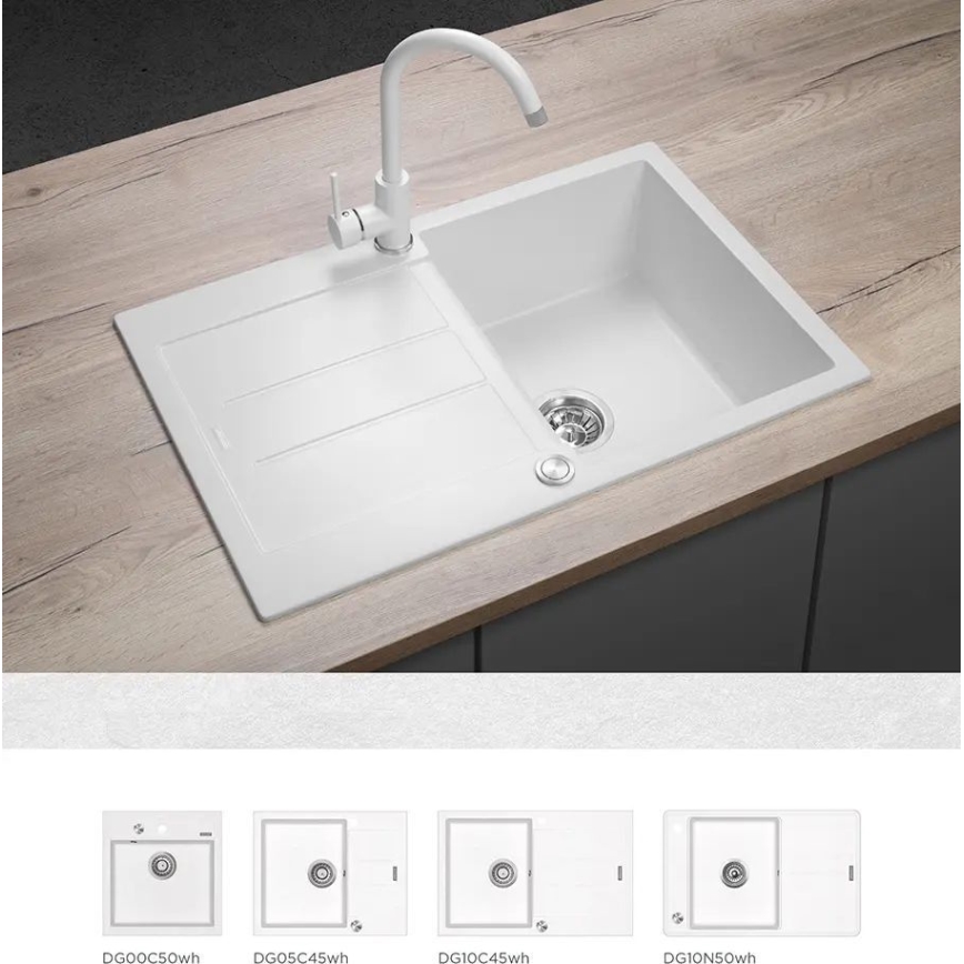 Concept BDG3334WH - Drezová batéria 33,5 cm granit/biela