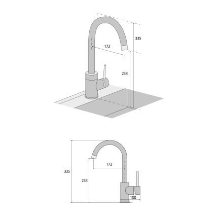 Concept BDG3334WH - Drezová batéria 33,5 cm granit/biela