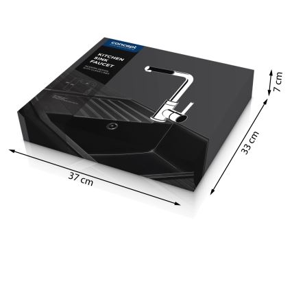 Concept BDG4527DG - Drezová batéria s výsuvnou sprškou 26,9 cm granit/tmavošedá