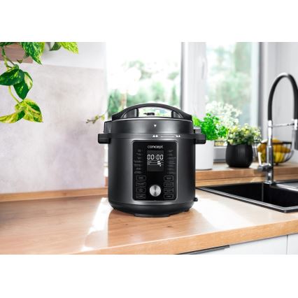 Concept CK8000 - Multifunkčný elektrický tlakový hrniec a teplovzdušná fritéza 5,6 l 11v1 1500W/230V čierna