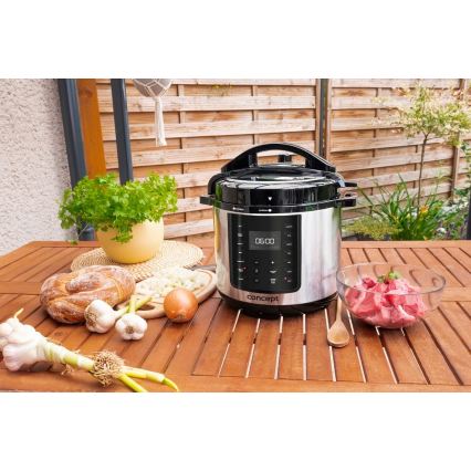 Concept CK8001 - Multifunkčný elektrický tlakový hrniec 5,6 l 1000W/230V Wi-Fi nerezová oceľ