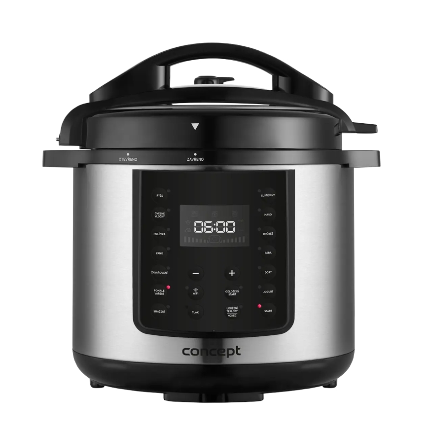 Concept CK8001 - Multifunkčný elektrický tlakový hrniec 5,6 l 1000W/230V Wi-Fi nerezová oceľ