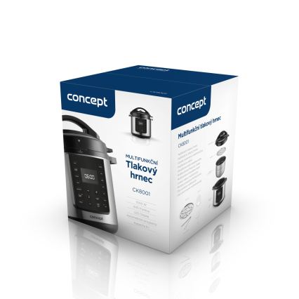 Concept CK8001 - Multifunkčný elektrický tlakový hrniec 5,6 l 1000W/230V Wi-Fi nerezová oceľ