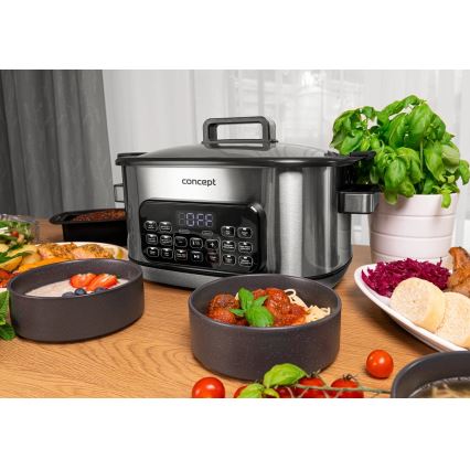 Concept CK9000 - Multifunkčný elektrický hrniec 6 l 10 v 1 1250 W/230 V nerezový
