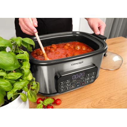Concept CK9000 - Multifunkčný elektrický hrniec 6 l 10 v 1 1250 W/230 V nerezový