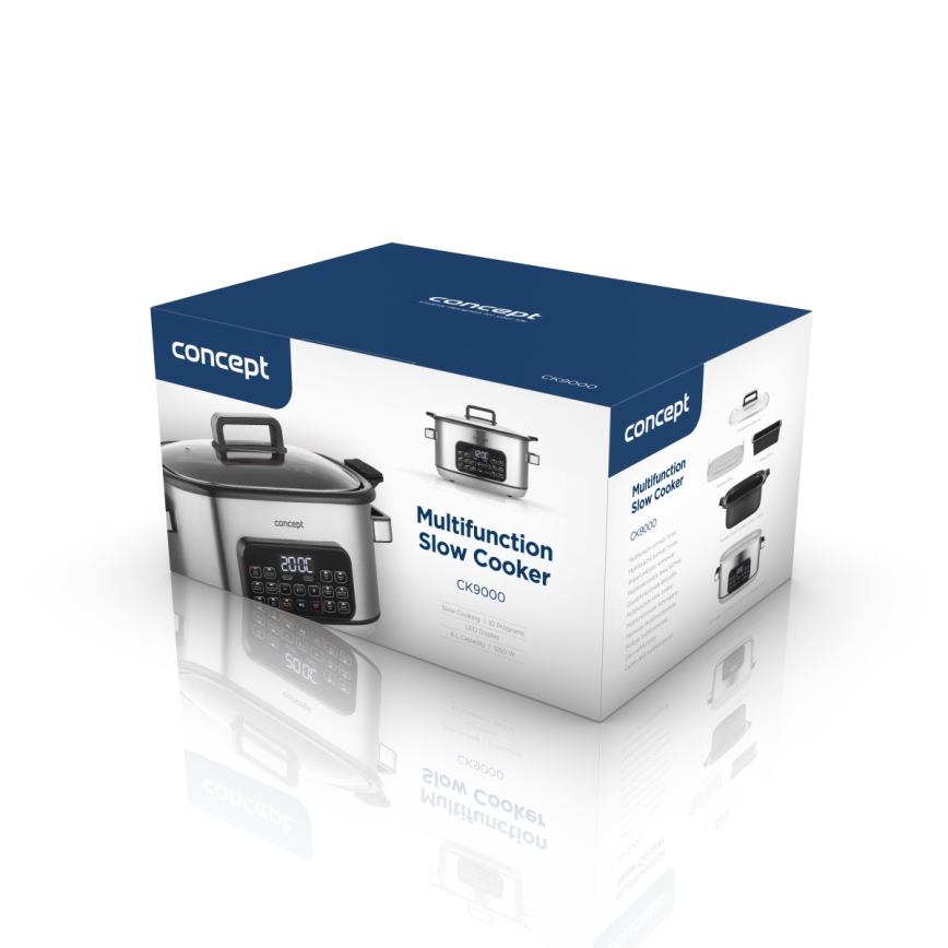 Concept CK9000 - Multifunkčný elektrický hrniec 6 l 10 v 1 1250 W/230 V nerezový