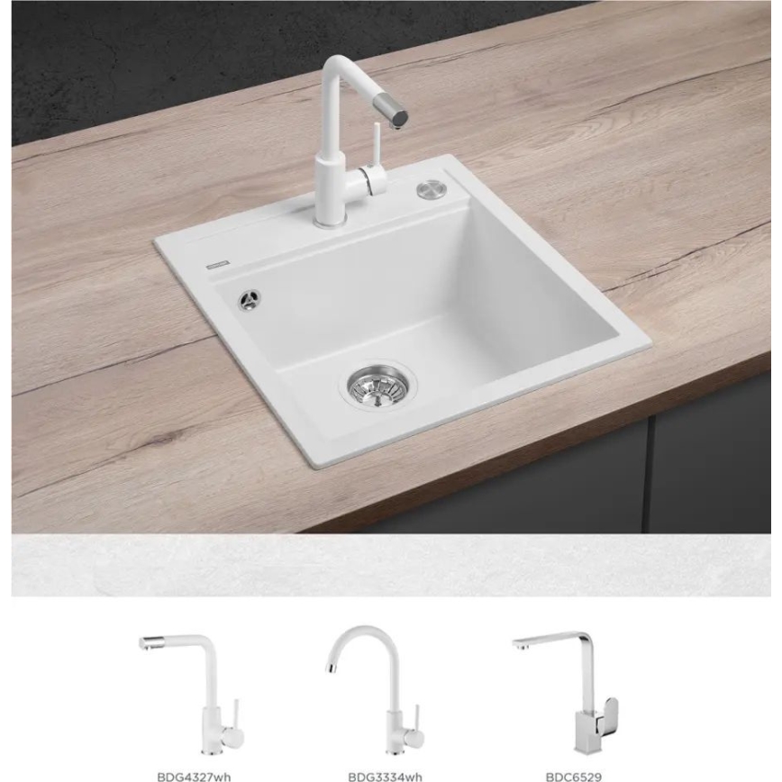 Concept DG00C50WH - Kuchynský drez CUBIS 49x51 cm granit/biela