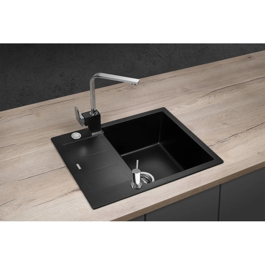 Concept DG05C45BC - Kuchynský drez CUBIS 50x62 cm granit/čierna