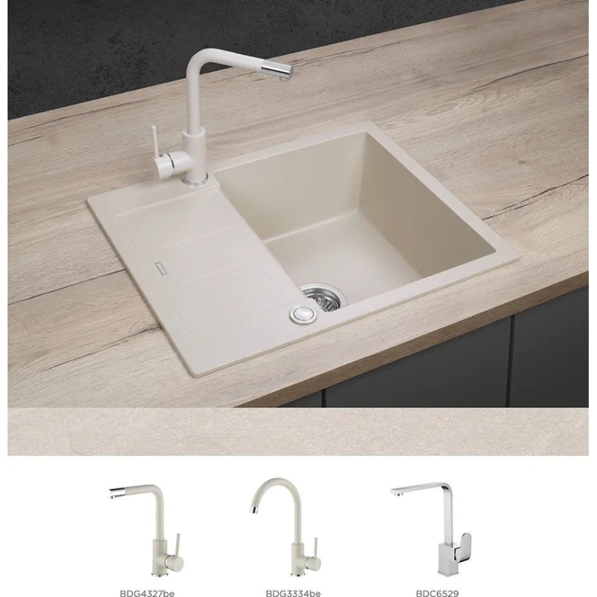Concept DG05C45BE - Kuchynský drez CUBIS 50x62 cm granit/béžový