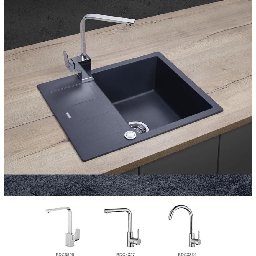 Concept DG05C45DG - Kuchynský drez CUBIS 50x62 cm granit/tmavosivý