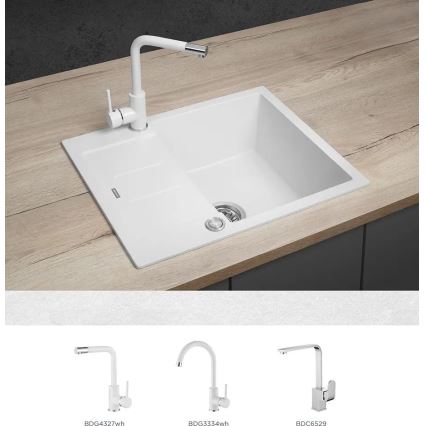 Concept DG05C45WH - Kuchynský drez CUBIS 50x62 cm granit/biela