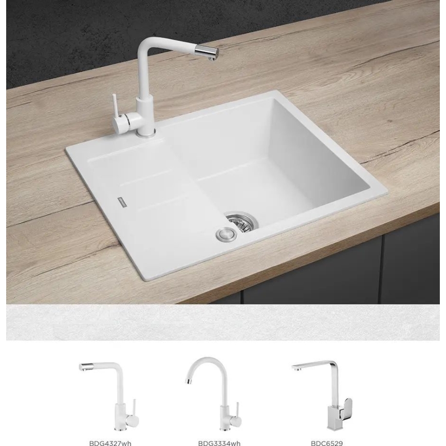 Concept DG05C45WH - Kuchynský drez CUBIS 50x62 cm granit/biela