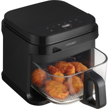 Concept FR5500 - Teplovzdušná fritéza GLASS & FAST 5,5 l 1200W/230V čierna
