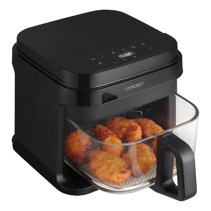 Concept FR5500 - Teplovzdušná fritéza GLASS & FAST 5,5 l 1200W/230V čierna