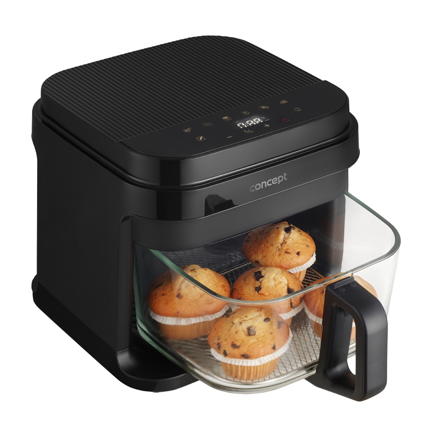 Concept FR5500 - Teplovzdušná fritéza GLASS & FAST 5,5 l 1200W/230V čierna