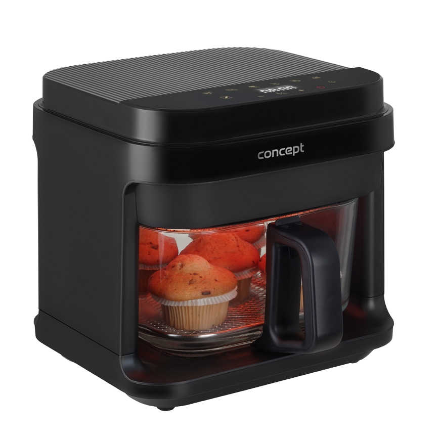 Concept FR5500 - Teplovzdušná fritéza GLASS & FAST 5,5 l 1200W/230V čierna