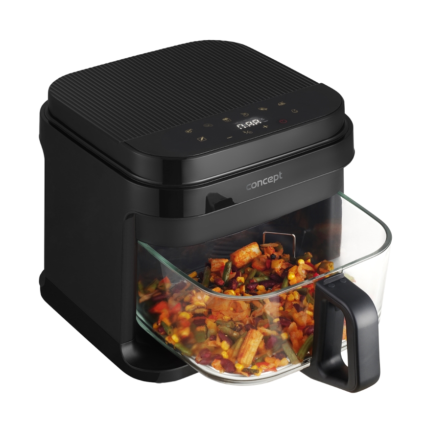 Concept FR5500 - Teplovzdušná fritéza GLASS & FAST 5,5 l 1200W/230V čierna