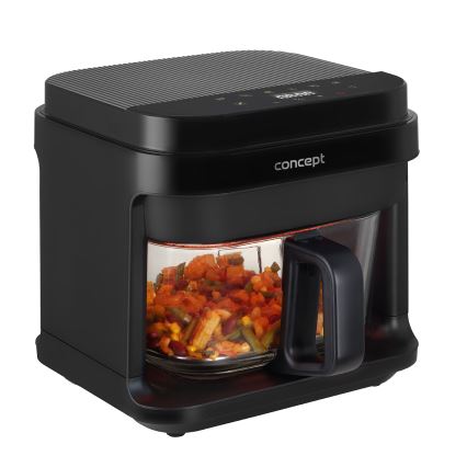 Concept FR5500 - Teplovzdušná fritéza GLASS & FAST 5,5 l 1200W/230V čierna