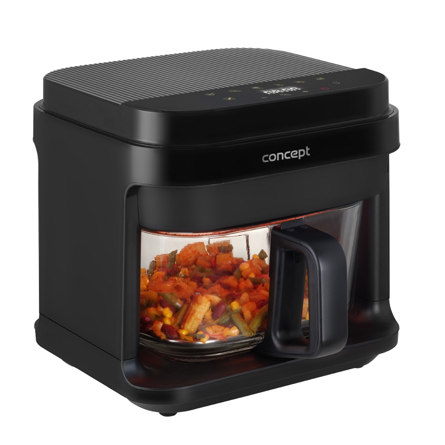 Concept FR5500 - Teplovzdušná fritéza GLASS & FAST 5,5 l 1200W/230V čierna