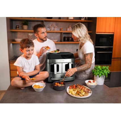 Concept FR9000 - Teplovzdušná fritéza PIZZA TRIO 18,5 l 2700W/230V nerez/čierna