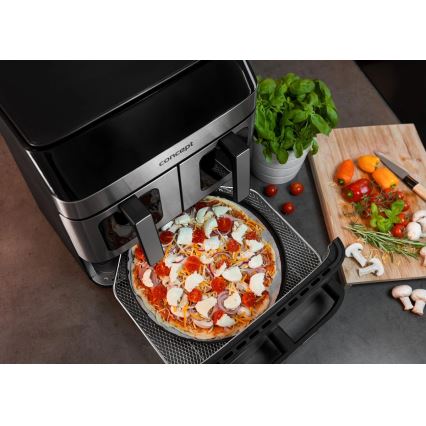 Concept FR9000 - Teplovzdušná fritéza PIZZA TRIO 18,5 l 2700W/230V nerez/čierna