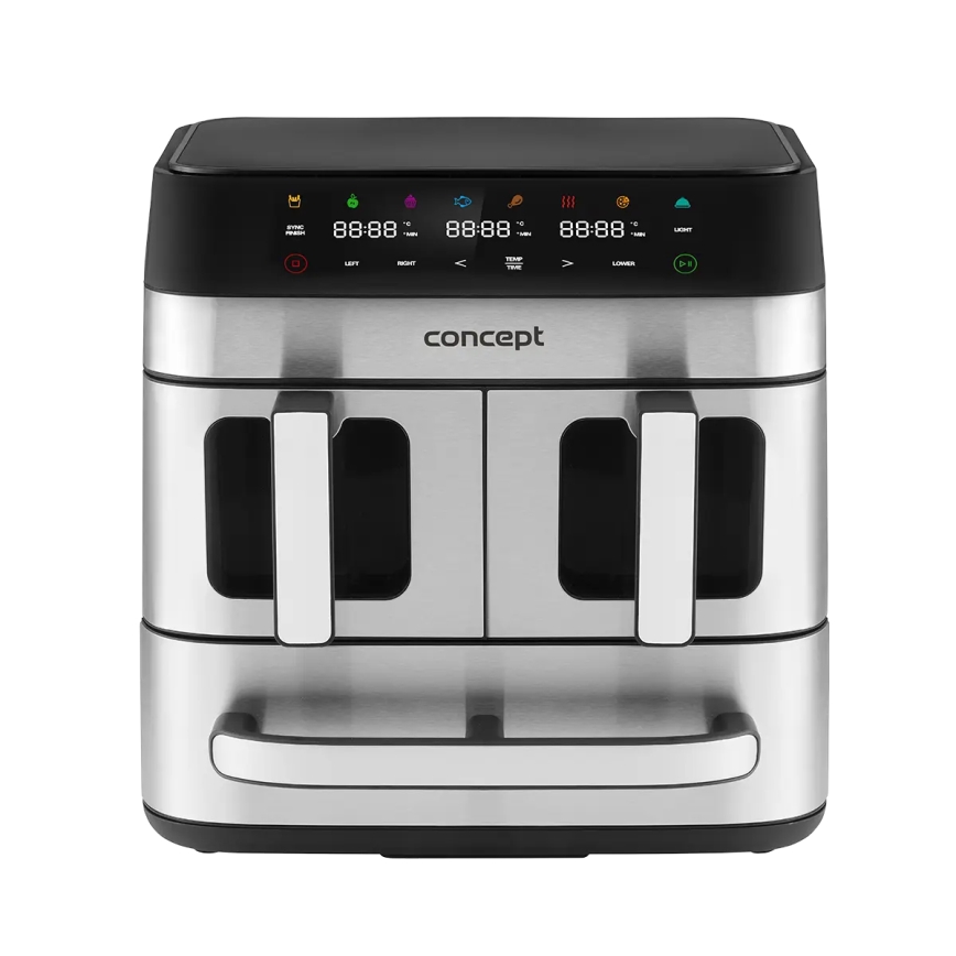 Concept FR9000 - Teplovzdušná fritéza PIZZA TRIO 18,5 l 2700W/230V nerez/čierna