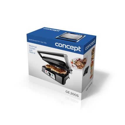 Concept ge2005 - Kontaktný gril 1500W/230V nerez/čierna