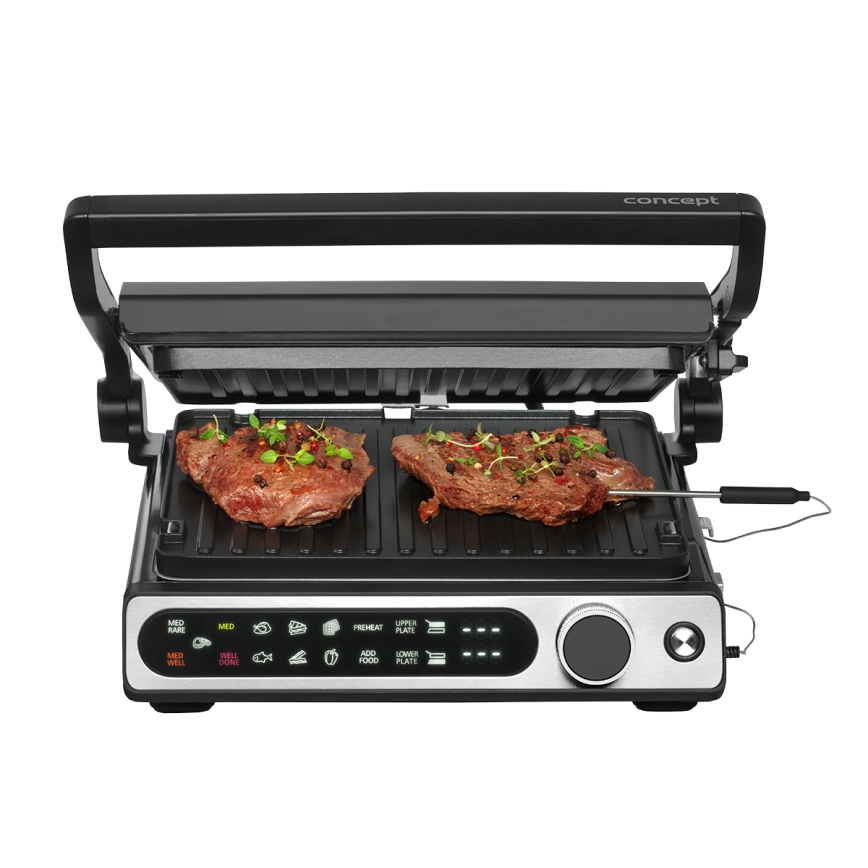 Concept ge3500 - Kontaktný gril s teplotnou sondou 2000W/230V čierna