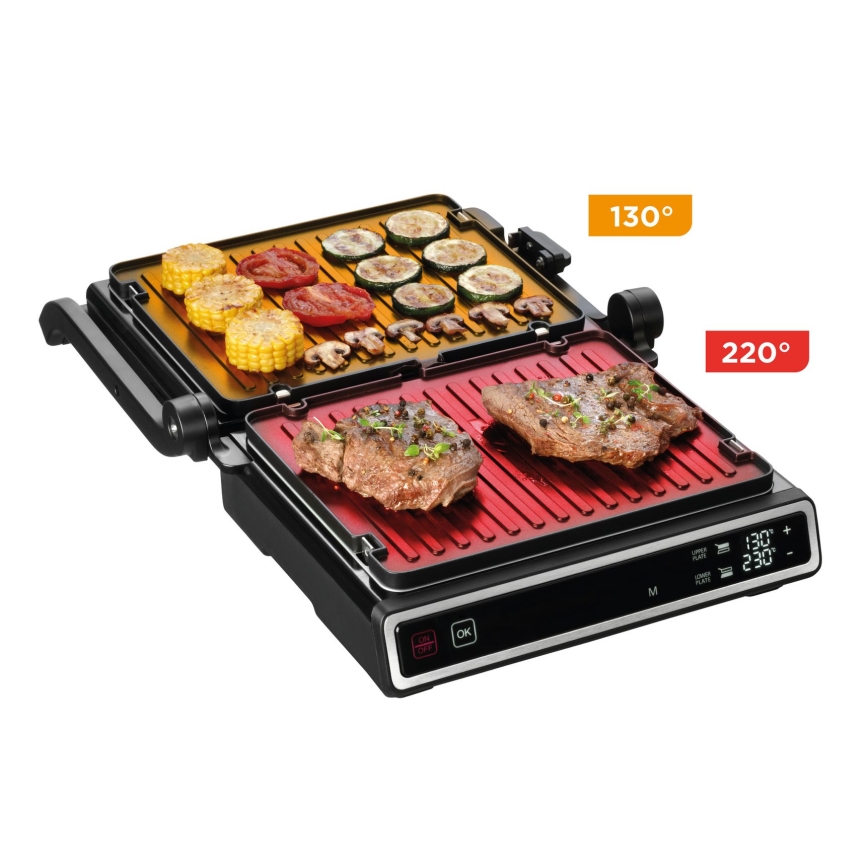 Concept ge3550 - Kontaktný gril s teplotnou sondou 2000W/230V čierna