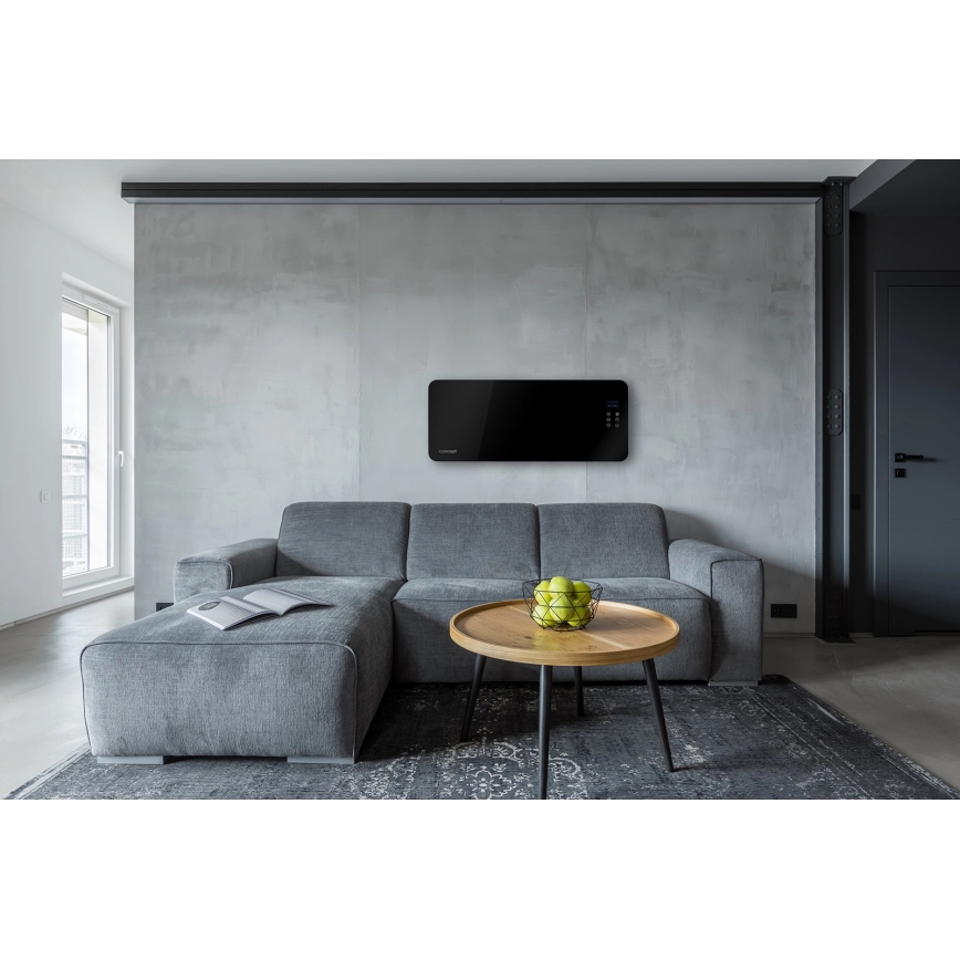 Concept KS4010 - Elektrický priamotop/konvektor 1000/2000W IP24 čierna + diaľkové ovládanie