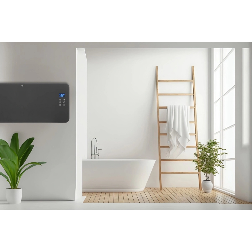 Concept KS4100 - Inteligentný elektrický priamy ohrievač/konvektor 1000/2000W Wi-Fi IP24 sivá