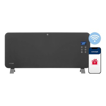Concept KS4100 - Inteligentný elektrický priamy ohrievač/konvektor 1000/2000W Wi-Fi IP24 sivá