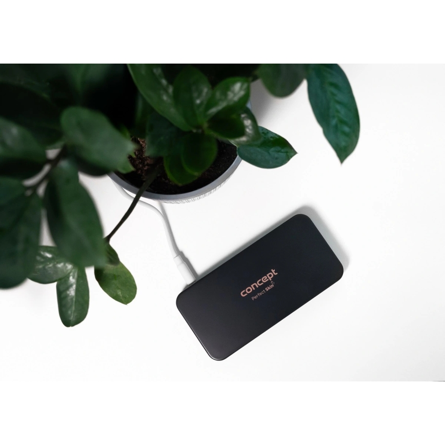 Concept KZ2020 - LED Vreckové kozmetické zrkadlo PERFECT SKIN LED/1,5W/5V 4500-5500K 300 mAh čierne