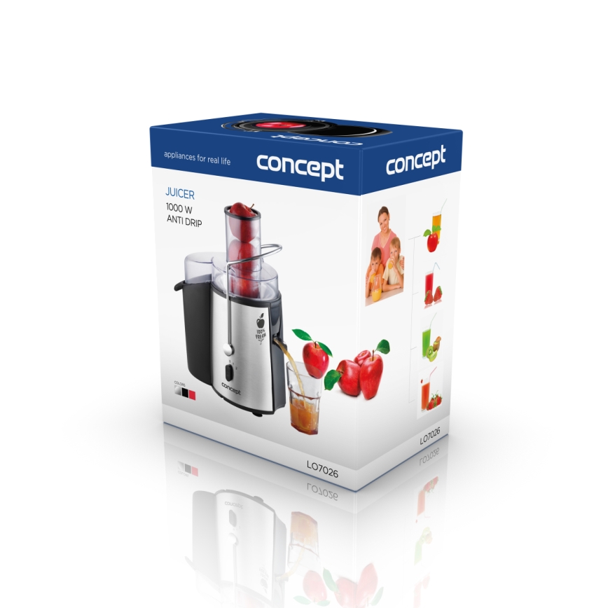 Concept LO7026 - Odstredivý odšťavňovač 1000W/230V čierna/nerez