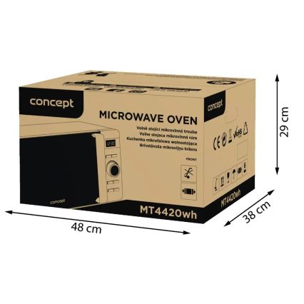 Concept MT4420wh - Mikrovlnná rúra 800 W / 230 V, 20 l, biela