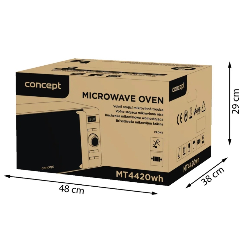 Concept MT4420wh - Mikrovlnná rúra 800 W / 230 V, 20 l, biela