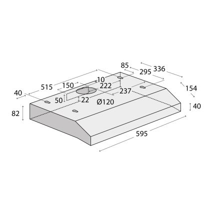 Concept OPP1260ss - závesný digestor 59,5 cm, nerezové prevedenie