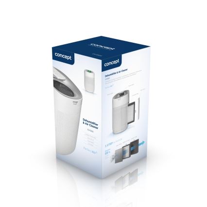 Concept OV1200 - Odvlhčovač a čistička vzduchu PERFECT AIR 1 l 45W/230V biela