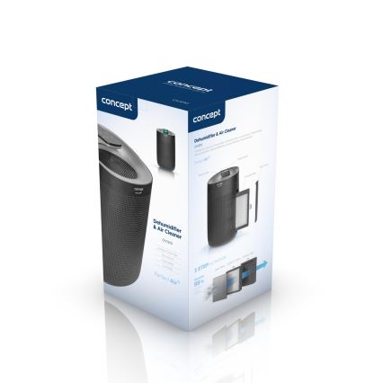 Concept OV1210 - Odvlhčovač a čistička vzduchu PERFECT AIR 1 l 45W/230V čierna
