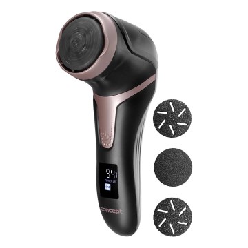 Concept PN3020 - Elektrický pilník na päty PERFECT SKIN 5V 1200 mAh IPX6 čierna/ružovo-zlatá